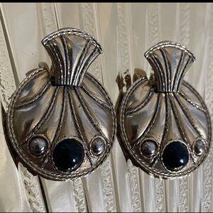 Vtg Door Knocker Art Deco Earrings